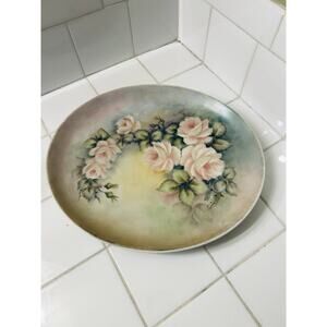 Vintage Syracuse China Serving Platter Pink Roses Made In USA Rare Design